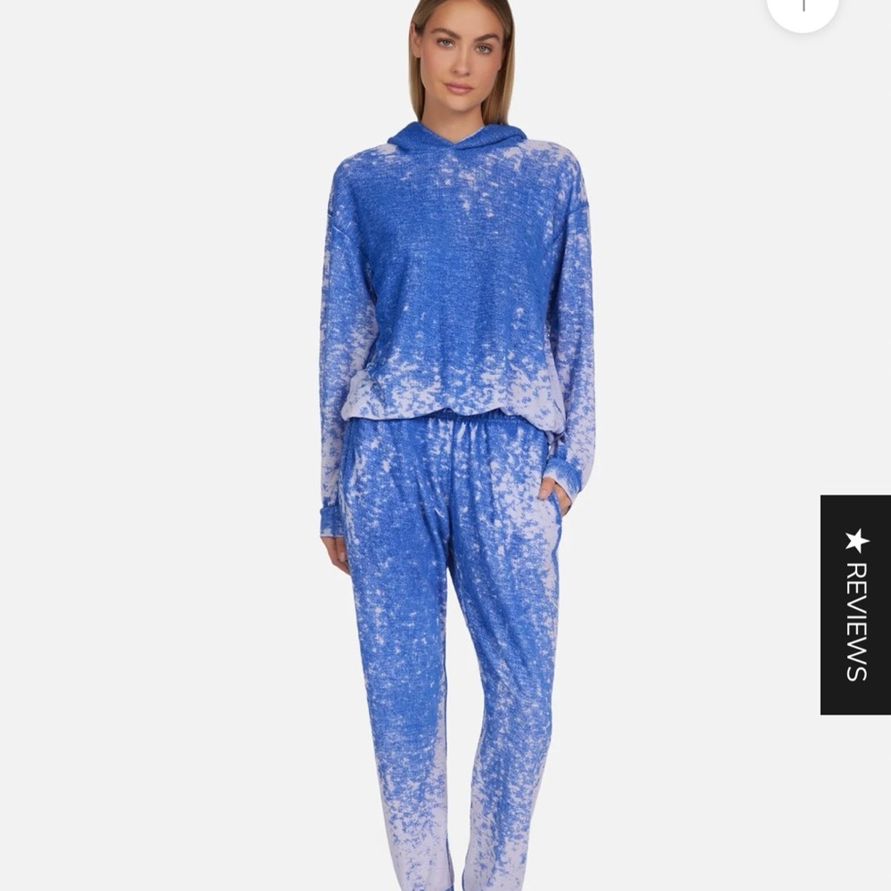 Michael Lauren Blue and White Tie-Dye Joggers